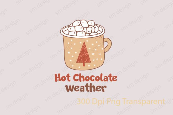 Boho Christmas Hot Chocolate SVG Design for Crafts and Graphics