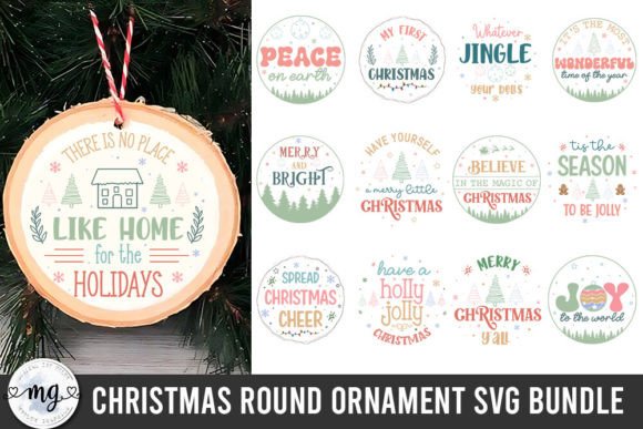 Christmas Round Ornaments SVG Bundle for Creative Graphics