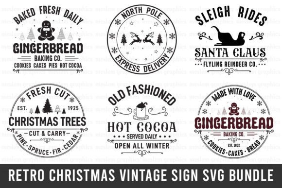 Christmas Vintage Sign SVG Bundle: A Graphics Must-Have for Crafts