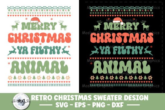 Retro Christmas Sweater SVG Design for Graphics and Crafts