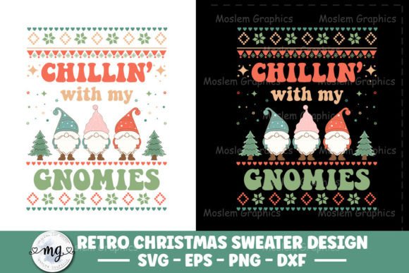 Retro Christmas Sweater SVG for Festive Crafts and Graphics