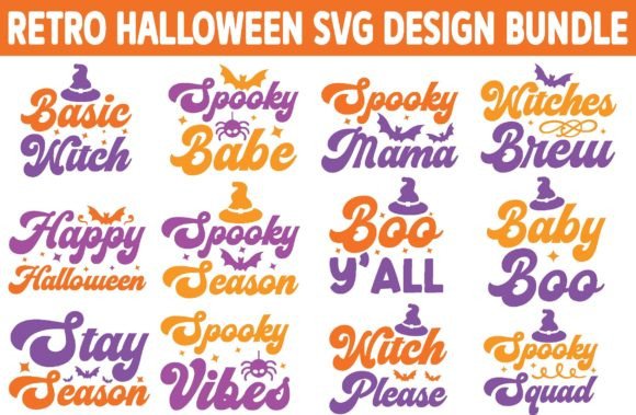 Retro Halloween SVG Design Bundle for Creative Graphics & Crafts