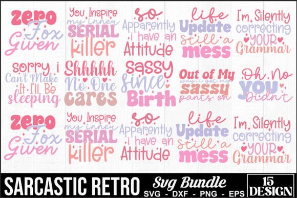 Sarcastic Retro SVG Bundle: A Perfect Fit for Creative Crafts and Graphics