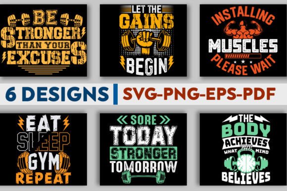 Trendy Gym Fitness Graphics for Local Business Branding