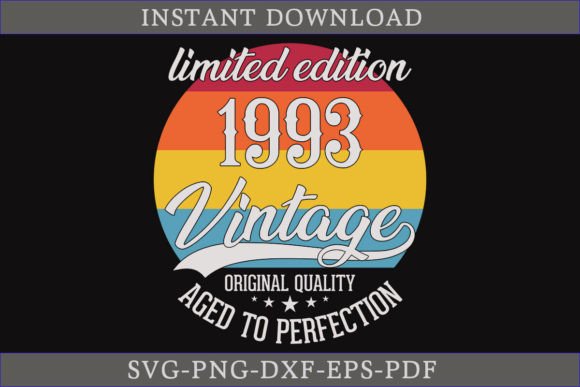 Vintage 1993 Aged to Perfection SVG for Graphics and Crafts