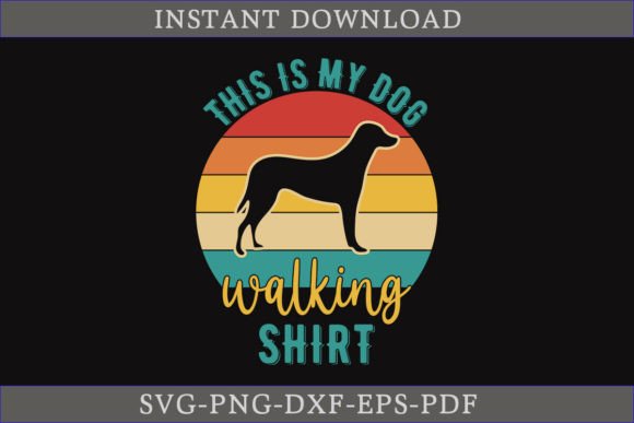Vintage Dog Walking SVG for Crafts and Graphics