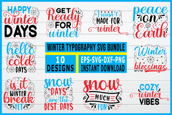 Winter Typography Svg Bundle: A Crafty Graphic Asset for Local Brands